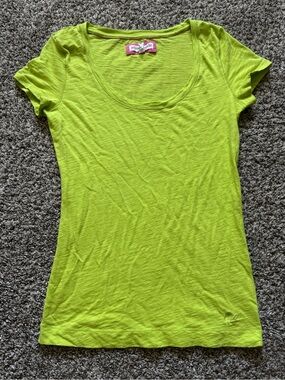 Y2K Aeropostale Neon Lime Short Sleeve Scoop Neck Tee